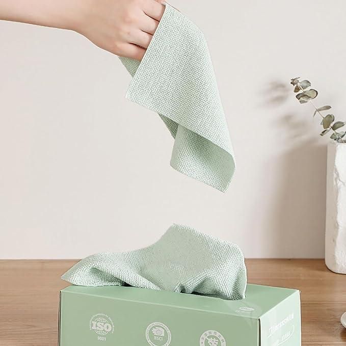 🧽 Reusable Microfiber Cleaning Cloth – 20 PCS with Dispenser Box