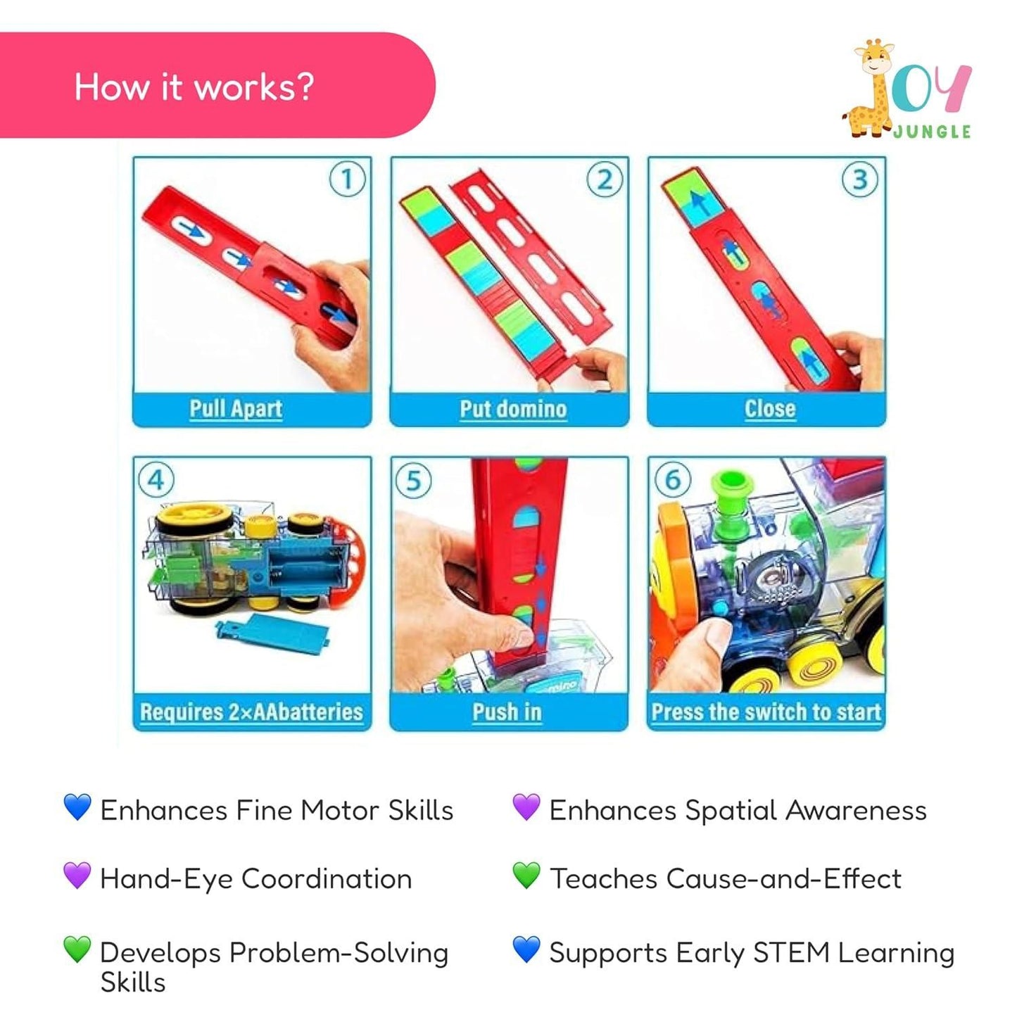 🚂 Train Domino Set for Kids – BPA-Free, Fun Sound Effects & Endless Play!