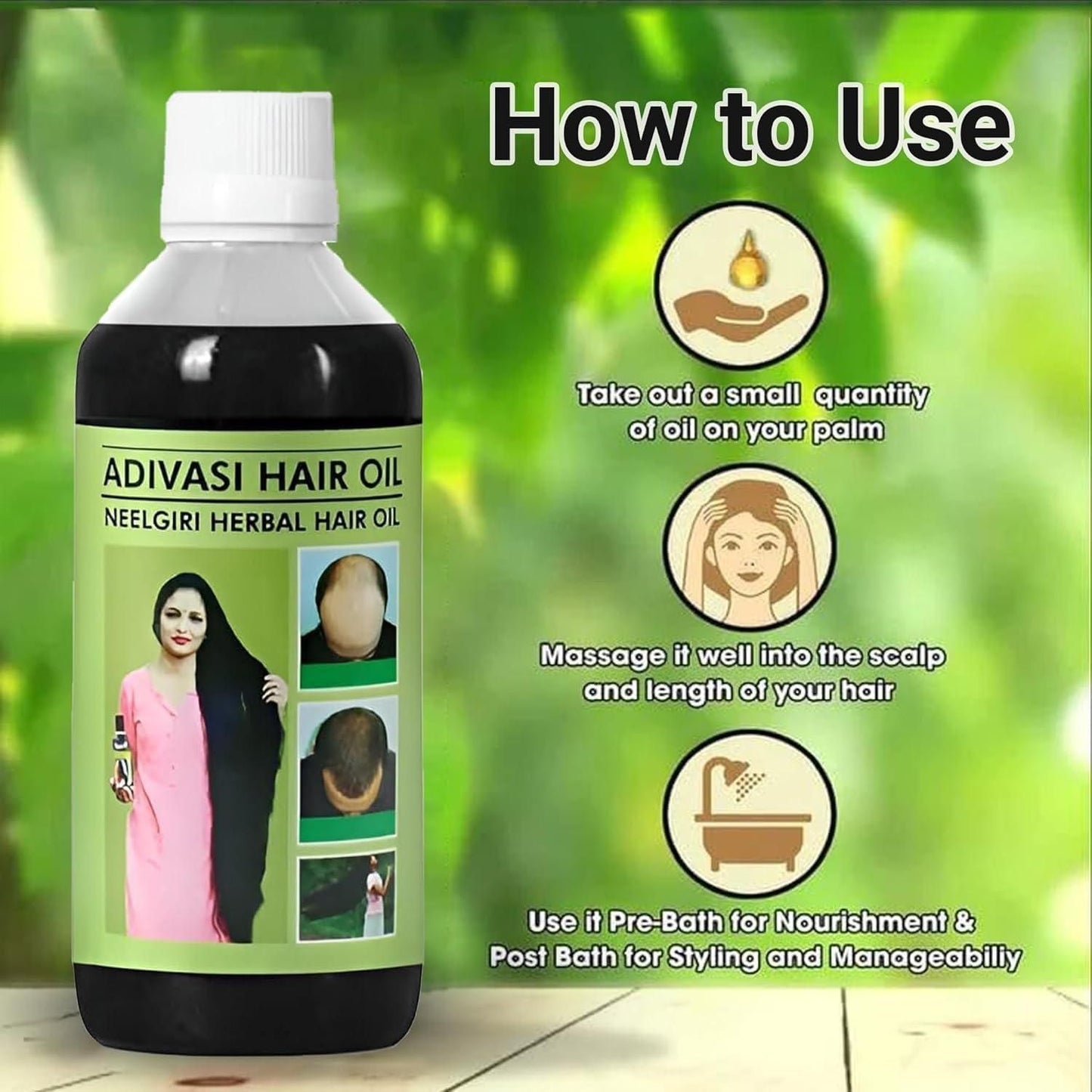🌿 Adivasi Herbal Hair Oil – 125ML (Buy 1 Get 1 Free)