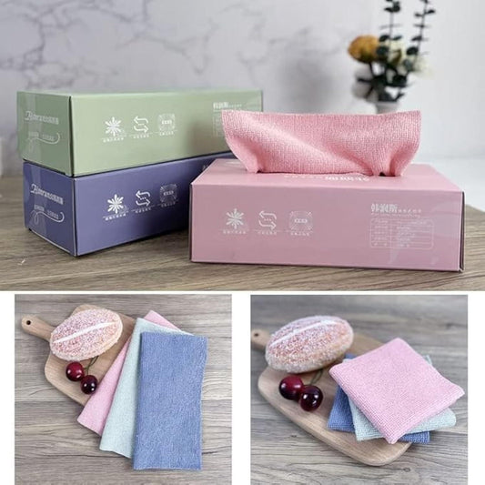 🧽 Reusable Microfiber Cleaning Cloth – 20 PCS with Dispenser Box